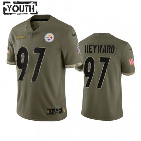 Tröjor Pittsburgh Steelers Cameron Heyward 97 Olive 2022 Salute To Service Limited - Barn